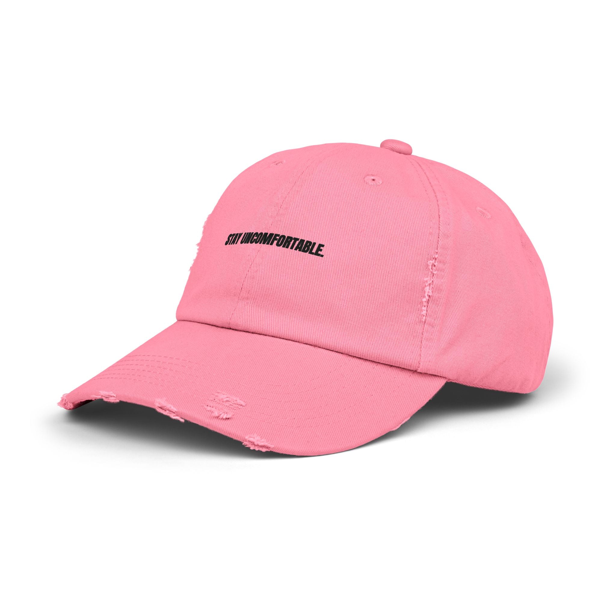 Clingman Fitness Distressed Cap, 'Stay Uncomfortable' Gym Hat