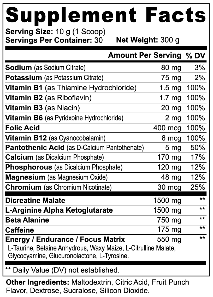 Clingman Pre-Workout (Fruit Punch)