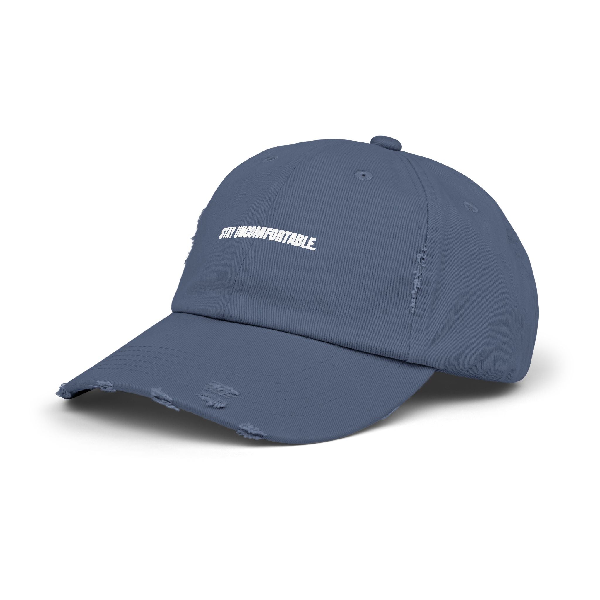 Clingman Fitness Distressed Cap, 'Stay Uncomfortable' Gym Hat