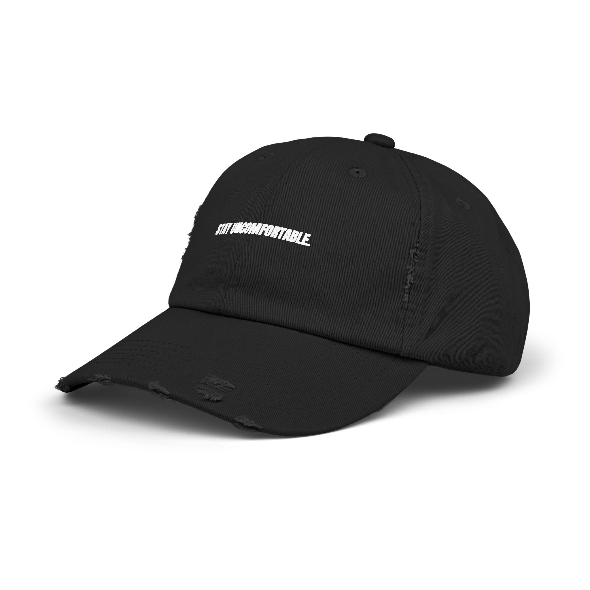 Clingman Fitness Distressed Cap, 'Stay Uncomfortable' Gym Hat
